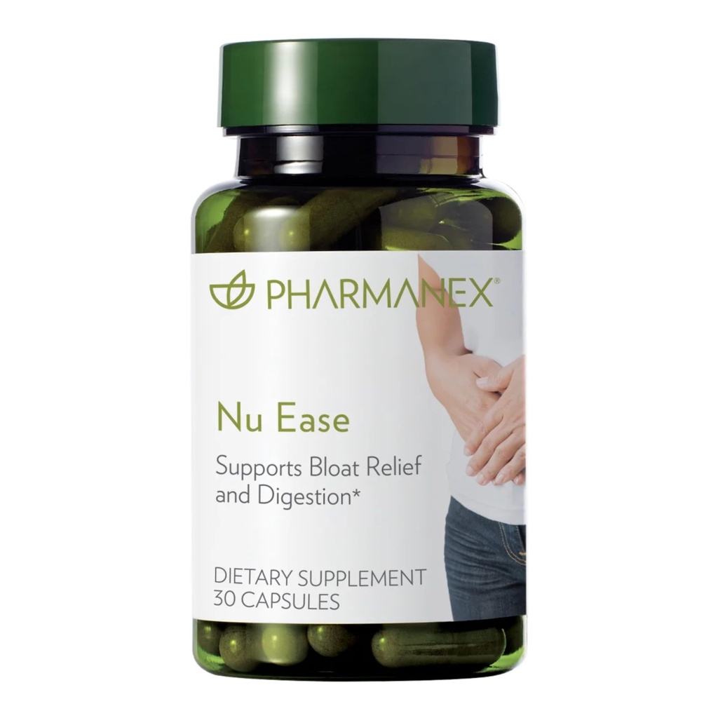 Nu Skin - Nu Ease fordøjelsestilskud ekskl. 124; Bloating Relief, Kosttilskud: 124; Natural Plant Extracts, Non- Laxative