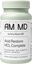 Amy Myers MD Acid Restore med Betaine & HCL - Supplement til fordøjelsesstøtte & Gut Health Support - med Slippery Elm Bark - Non- GMO, Gluten- Free & Non- Dairy - 60 kapsler (60 Servere)
