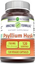 Amazing Formulas Psyllium Husk 750mg Veggie Kapsler Supplement 124; Non- GROMs 124; Gluten Free Gluten 124; Lavet i USA