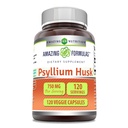 Amazing Formulas Psyllium Husk 750mg Veggie Kapsler Supplement 124; Non- GROMs 124; Gluten Free Gluten 124; Lavet i USA