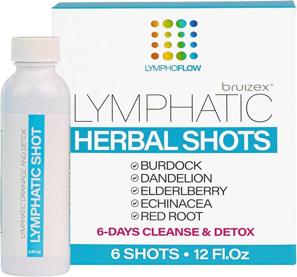 Lymporial Drainage Shots, Drink Supplment for Full Body Lymporial Cleanse & Detox, Support Lymphedema, Lipedema, & Liposuction Recovery, Post Massage & Manual Drainage, 12 Oz Hver (6 - Pack)