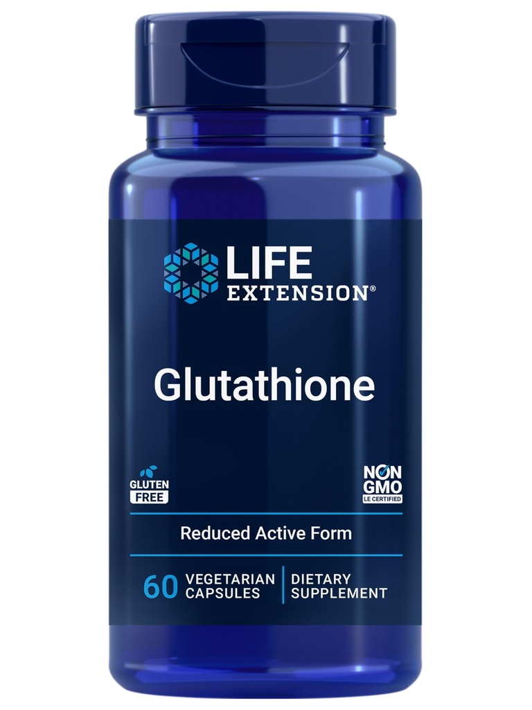 Life Extension Glutathione 500 mg - Glutathione kapsler, Antioxidant supplement, Oxidativ Stress, Aktiv Reduceret Form - Glutenfri, Non- GMO, Vegetar - 60 Kapsler