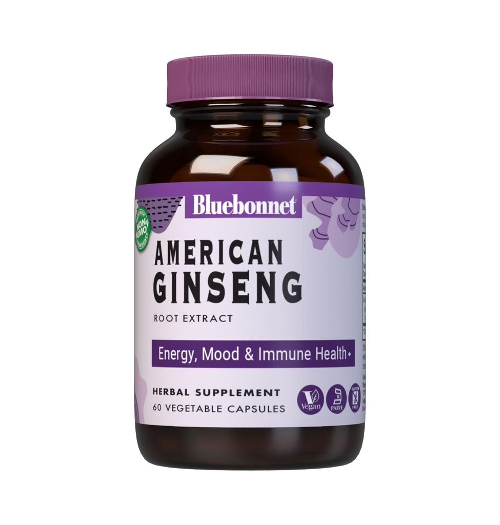 BlueBonnet American Ginseng Root Extract Supplement, 60 Greve