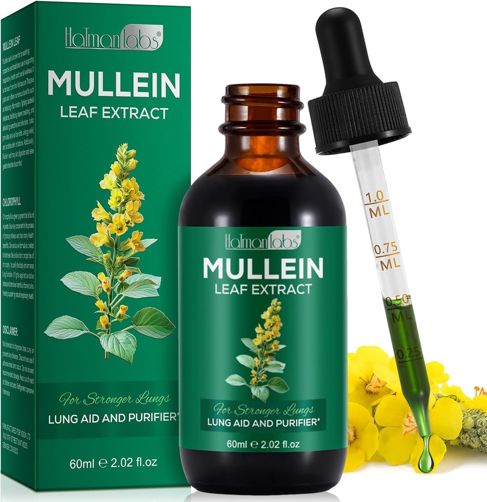 Mullein Leaf Extract Mullein Leaf Extract til Lungs Mullein Drops Mullein Leaf Lung Cleanse Supplement 2.02 Fl.Oz