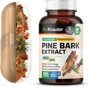 BIO KRAUTER Pine Bark Uddrag Kapsler 400 mg - 100 Tæl - Antioxidant Supplement - 95% Proanthocyanidin - Pine Bark Supplement - Vegan, Ingen Fillers