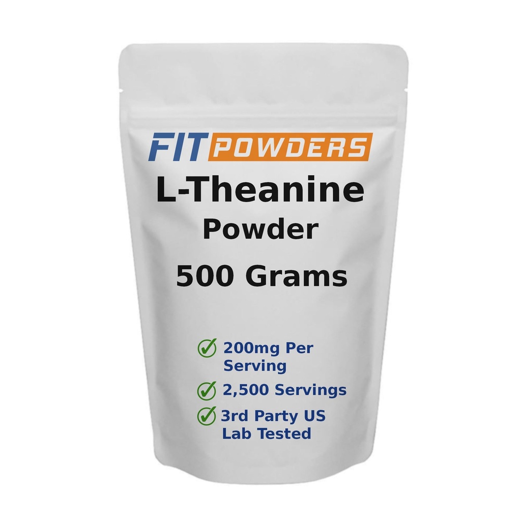 L- Theanin Powder 100% Pure, Non- GMO, Vegan, Gluten Free Theanine Powder supplement (multiple størrelser) Mood and Cognitive, Stress Relief and Relaxation, Scoop inkluderet (500 Bedste)