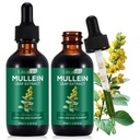 Mullein Leaf Extract til Lungs, Mullein Drops til Lungs, Support Lung, Åndedrætsfunktion for sund vejrtrækning, Forbedring i pulmonal funktion, Natural & Safe Supplement (2 PC)
