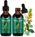 Mullein Leaf Extract til Lungs, Mullein Drops til Lungs, Support Lung, Åndedrætsfunktion for sund vejrtrækning, Forbedring i pulmonal funktion, Natural & Safe Supplement (2 PC)