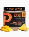 Pinch Magic Sugar Free Fiber Powder - Light Tropical Flavor Psyllium Husk med bromelain & Vitaminer C & D - Vegan, Gluten- Free, Clean Label, USA- Made, GMP- Certified - 28-Day Supply