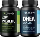 HAVASU NUTRITION DHEA 50mg tillæg (60 Servere) & Saw Palmetto kapsler (100 Servere)