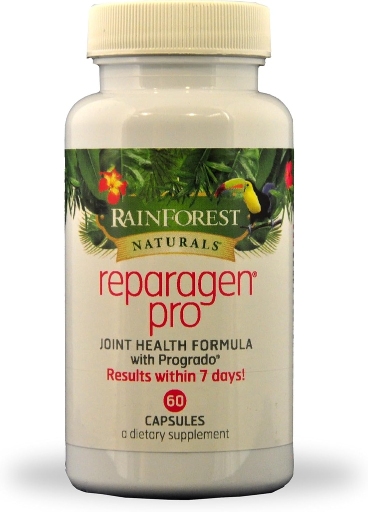 Rainforest Nutritionals Inc. Reparagen Pro 60 Kapsler Klinisk bevist hurtigt fungerende alle naturlige fælles sundhed supplement