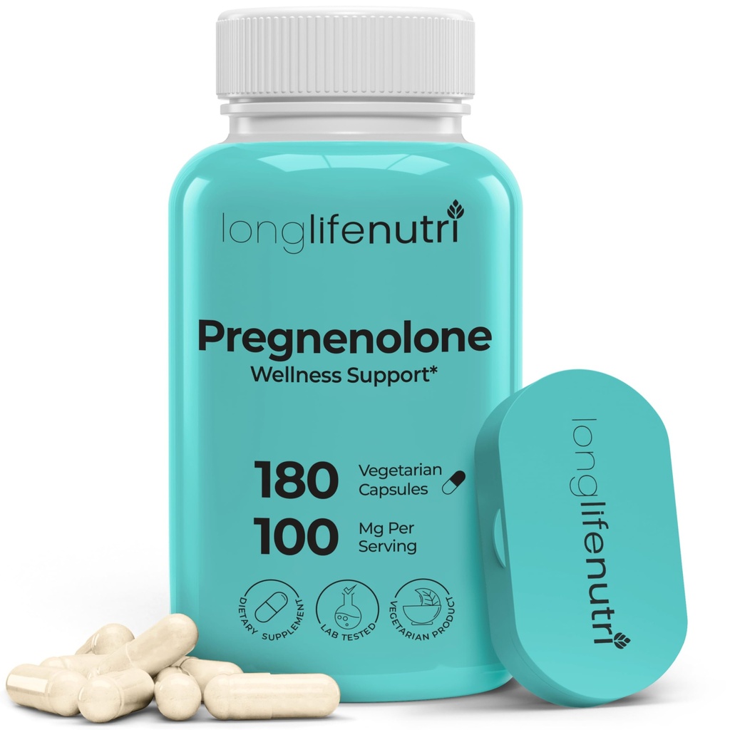 Brain & Hormone Support Grapenolon - 180 Veggie Caps til forbedret hukommelse, fokus og vitalitet - Made in USA