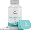 Brain & Hormone Support Pregnenolone - 180 Veggie Caps for Enhanced Memory, Focus & Vitality - Made in USA