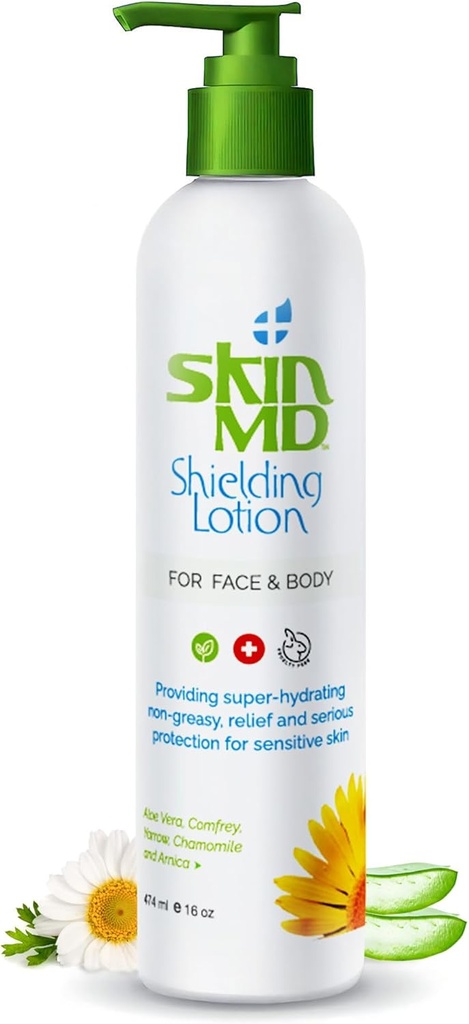 Hud MD Shielding Lotion - Hydrating Body Lotion for sensitive hud Note 124; Non- Greasy, Fast- Absorbing Moisturizer med Plant- baserede ingredienser