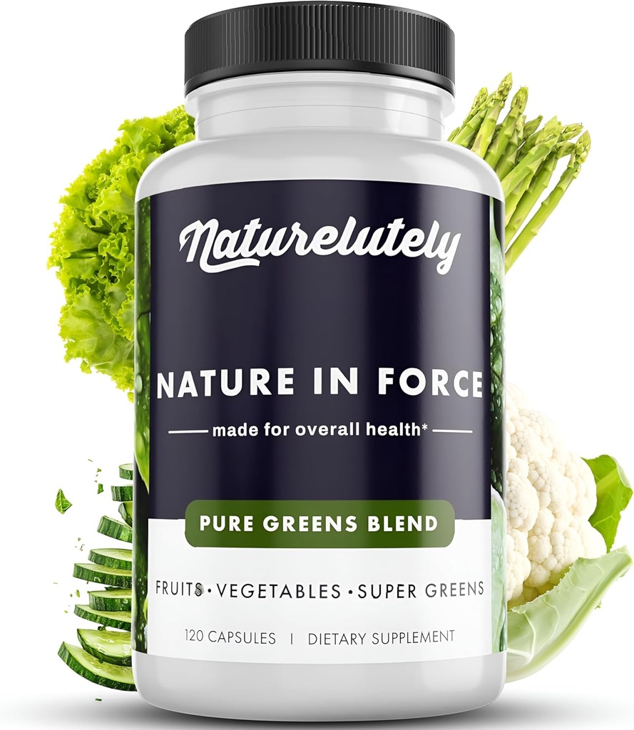 Naturen i kraft Supergreen Kapsler 124; Alle naturlige vegetabilske og frugter Superfood Powder Blend 124; Immunitet Support fra feltet af grønne; 120 Kapsler / Flaske