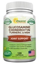 aSquared Nutrition Glucosamine Chondroitin Turmerisk MSM Boswellia - 120 Kapsler - Fælles Support Supplement - Fælles Support Relief Pills for Health - Natural Supplement til Tilbage, Knee & hænder