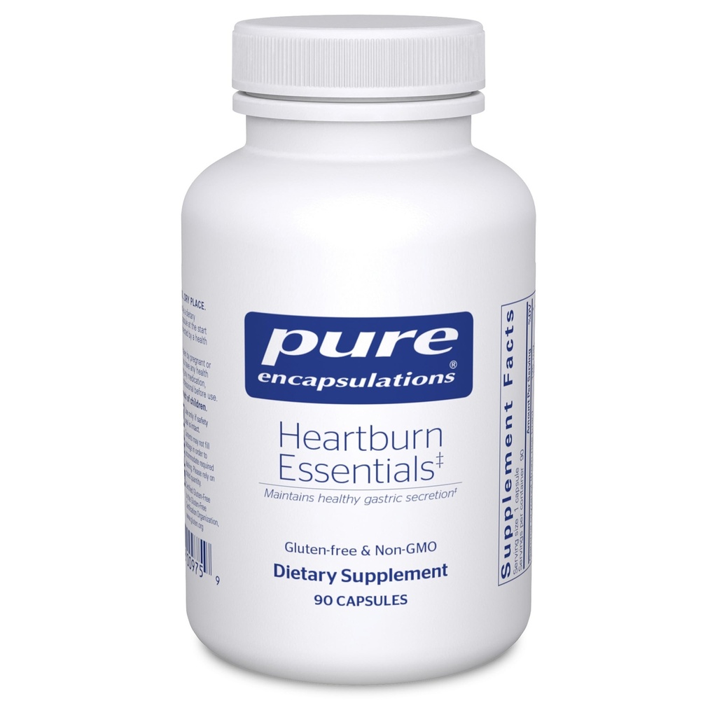 Ren indkapsling Heartburn Essentials - Kosttilskud Hjælper Nedgang Occasional Heartburn & fordøjelsesbesvær - med Slippery Elm Bark - 90 kapsler