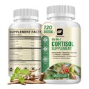 Cortisol Kosttilskud til kvinder Mænd, 10- in-1 Cortisol Detox med Ashwagandha, Magnesium, L- Theanine, Balancerede Cortisol Niveauer, Nat & Calm Support, 120 Veganske Kapsler