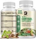Cortisol Kosttilskud til kvinder Mænd, 10- in-1 Cortisol Detox med Ashwagandha, Magnesium, L- Theanine, Balancerede Cortisol Niveauer, Nat & Calm Support, 120 Veganske Kapsler