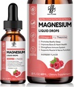 Rolig Magnesium Væske Drop med Magnesium Glycinat, Citrate, Oxide & Taurat for ben, hjerte, muskel, immunforsvar, energi, søvn & fordøjelse, høj absorption, sukkerfri, Raspberry Flavor, 2 Fl Oz