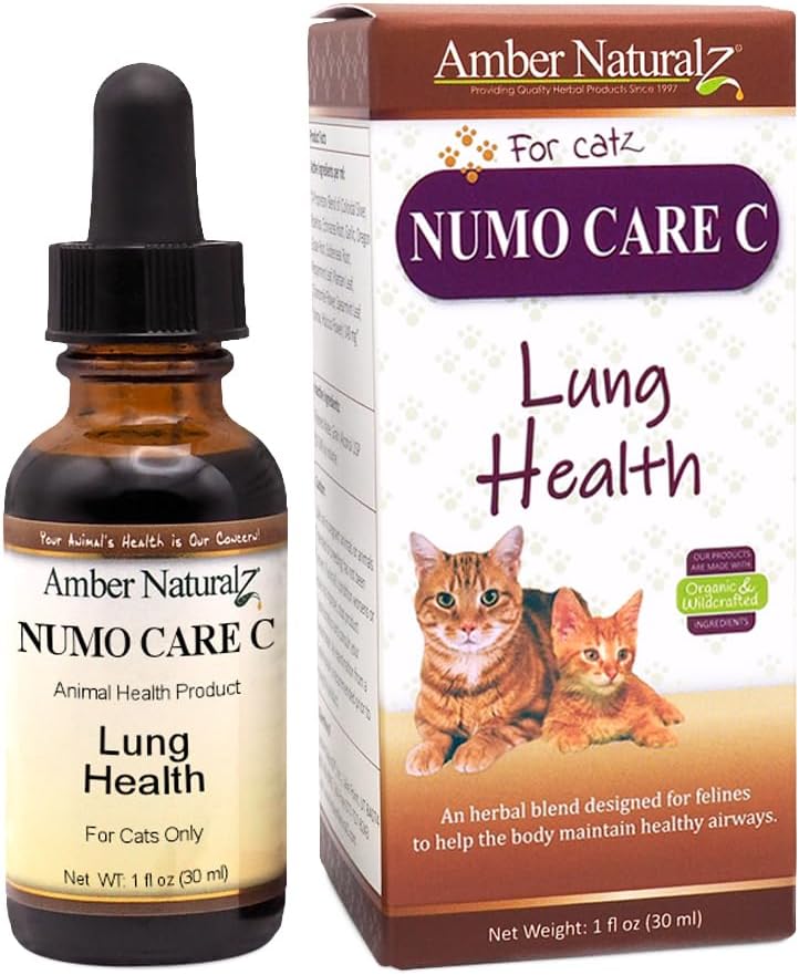 Amber NaturalZ Numo Care C Respiratory Support til katte Note 124; Urteformel til at hjælpe med at opretholde normal Lung funktion, Clear Airways, og immunforsvar