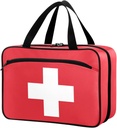 Naanle Pill Organizer taske Travel Pill Flaske Medicin Organizer Home Storage Medication Bag til vitamintilskud, White Cross Tom Red Førstehjælp taske til bilcamping, 1.0 Tæl