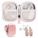 GETGEAR designet beskyttende sag for høreapparat, hørelse forstærker, personlig lyd forstærker, hørelse enhed, lytter enhed, stærk Mini sag med mesh lomme Buddy Rose Guld