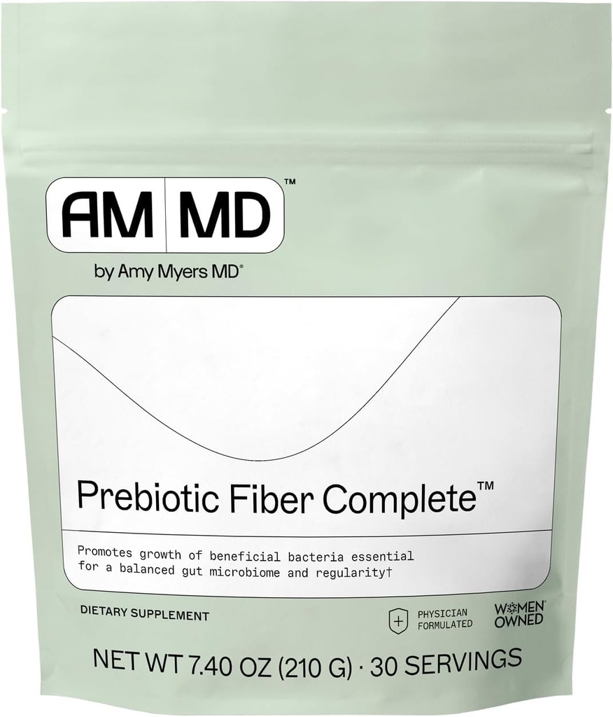 Amy Myers MD Prebiotic Fiber Powder - Gut Support - Organic Acacia Fiber - Keto Friendly - Gluten Free, Egg Free, Non- Dairy, Non- GMO - 30 Serveringer