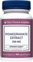 The Vitamin Shoppe Pomegranate Extract 250MG, Antioxidant, der understøtter cellular sundhed, superfood (100 Veggie kapsler)