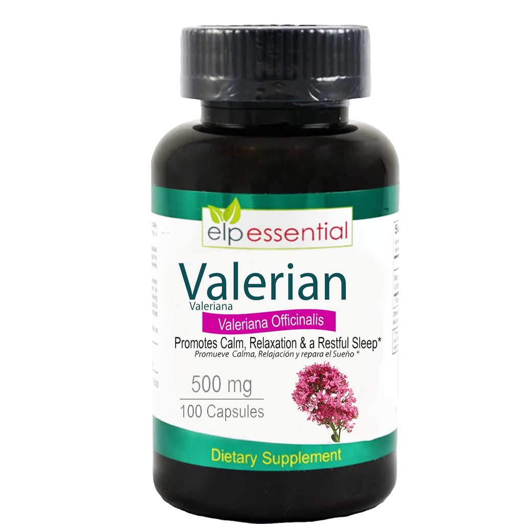 Valerian Root Capsules Organic 500 mg Herb Extract Supplement 100 Pills