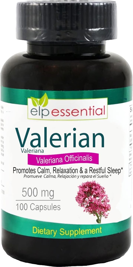 Valerian Root Capsules Organic 500 mg Herb Extract Supplement 100 Pills