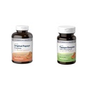 American Health Papaya fordøjelsesfremmende enzymer tyggetabletter Bundle - Original 600 Tæl og med Chlorophyll 100 Tæl