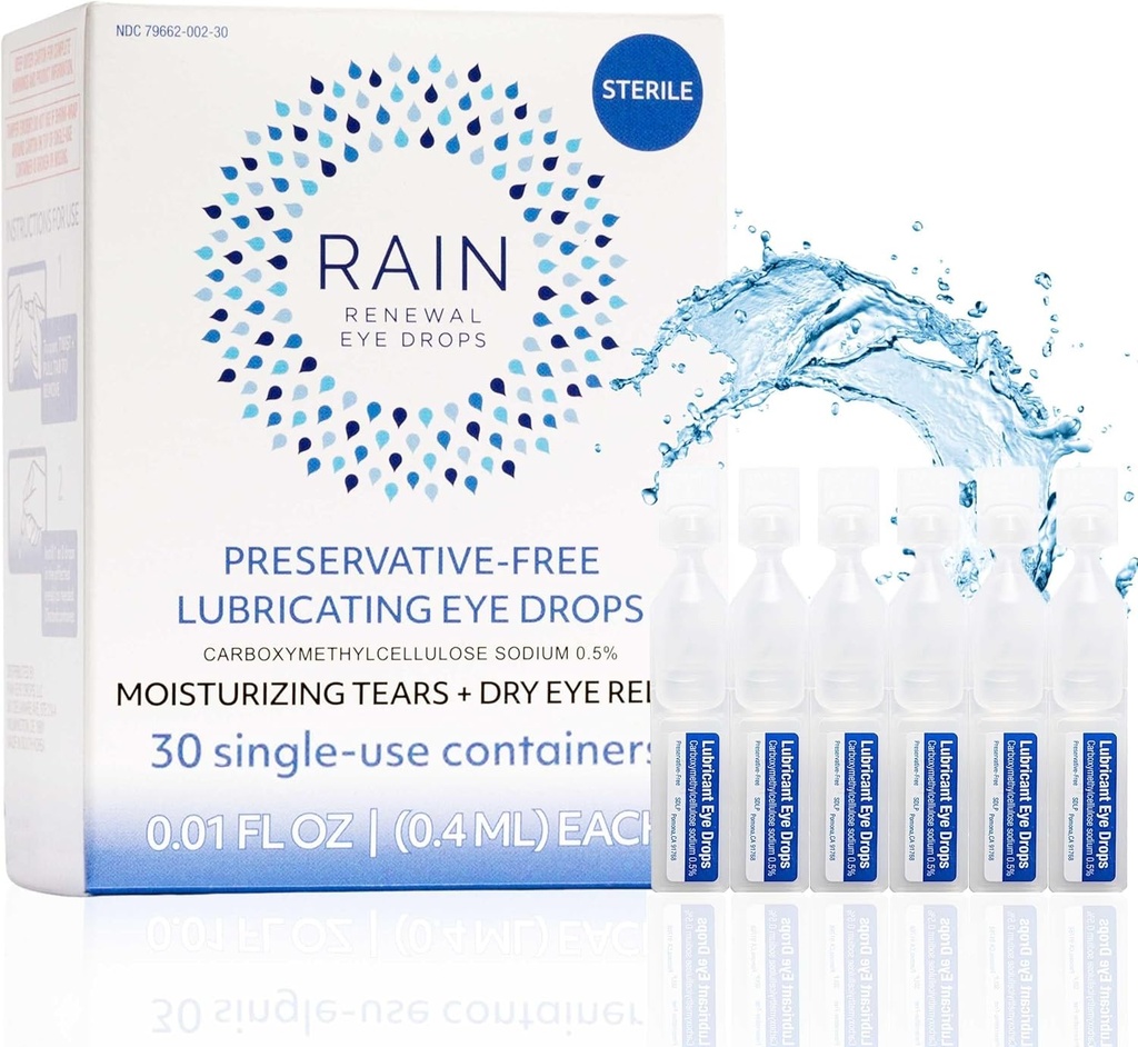 Regn Konserveringsfri øjendråber for alvorlige tørre øjne - Flere naturlige øjendråber for tørre øjne Relief - Proprietær formel Relieves tørre, Itchy øjne - Tag tilbage dit øje Comfort