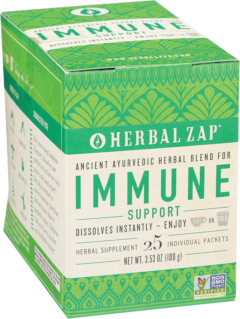 Herbal ZAP Umiddelbart Opløsning Ayurveda fordøjelig & immunforsvar Støtte til Balance Vata Kapha Ayurvedic Doshas. 25 Count Box, 3.53 Ounce