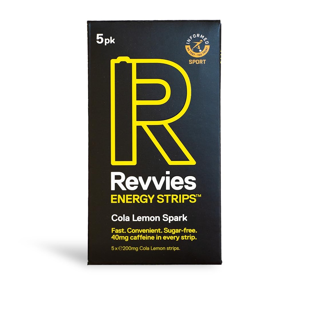 Revvies Energy Strips against 124; Cola Lemon area 124; 50 strips area 124; 40mg Coffein Strip area 124; 2 strip = kaffe / energi drik area 124; mindre end 2 kalorier area 124; Vegan area 124; 10 x 5PK...