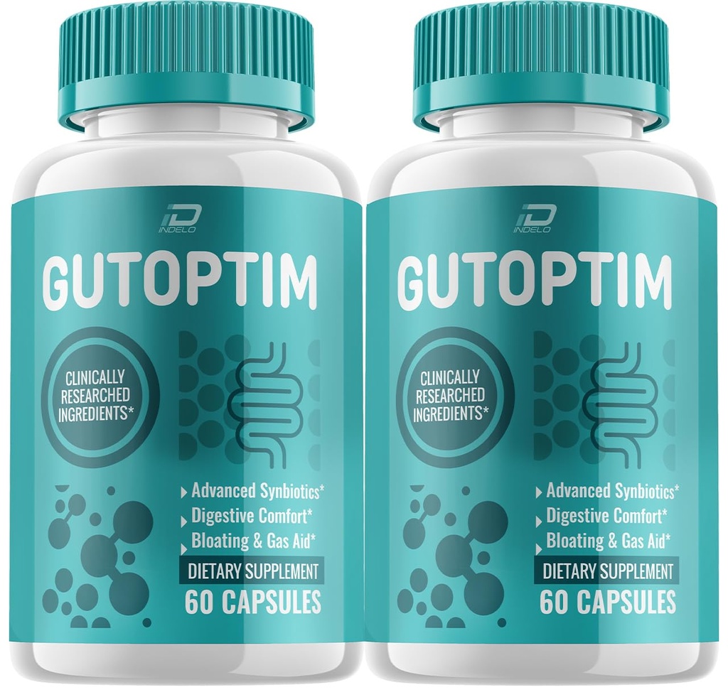 Gutoptim Advanced Probiotic Capsules, Gutoptim Probiotics Support til fordøjelsesmedicin Pills, Gutoptim Anmeldelser, Gut Supplement & fordøjelsesstøtte (2 pakke - 120 kapsler)