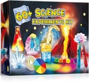 UNGLINGA 60 + Science Experiments Kits for Kids, Boys Girls Legetøj Gaver, Science Lab S.T.E.M Aktiviteter uddannelsesprojekt med kemi sæt, oppustende vulkan, farve