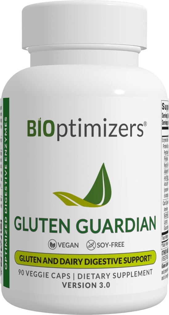 Gluten Guardian 3.0 - Enzyme supplement med DPP- IV til støtte Gluten fordøjelse - Kan hjælpe med at forhindre Bloating, Gas, og fordøjelsesbesvær, 90 kapsler