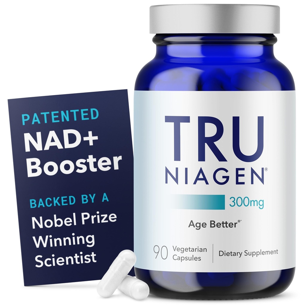 TRU NIAGEN Patenteret NAD + tillæg til anti-aging og celle regeneration, 300 mg Niagen, 90 Servere Note 124; Understøtter cellular energi, hjerne, musculamid