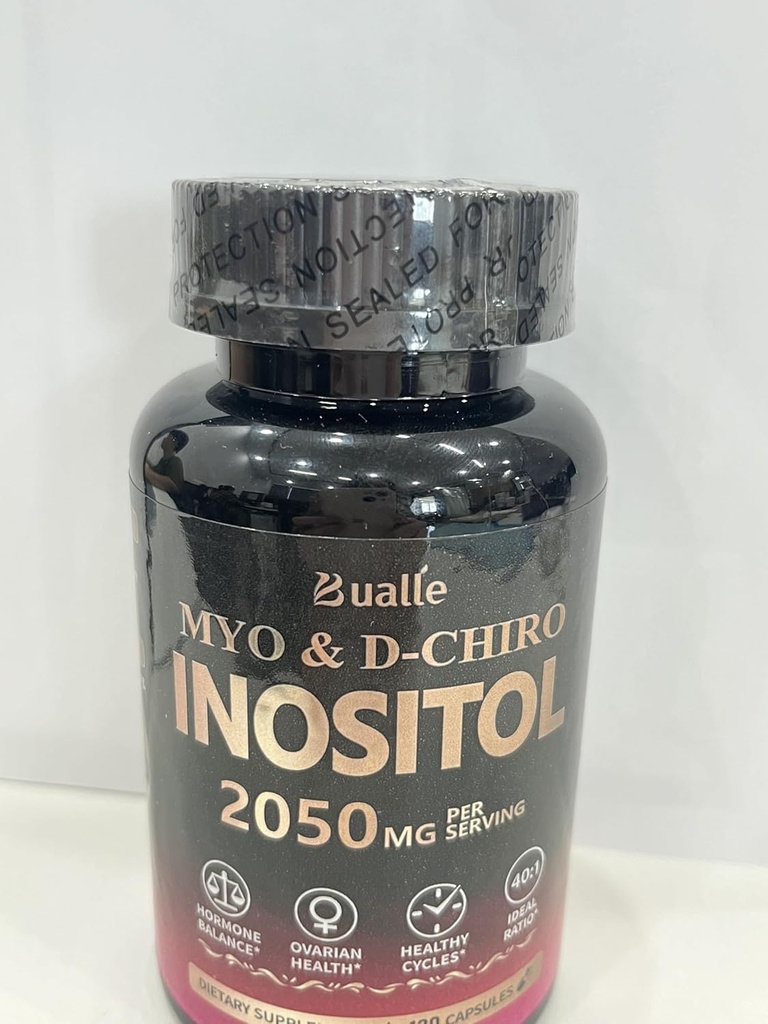 Bualle Myo- Inositol & D- Chiro Inositol - Ovarie Support Vitamin - 40: 1 Blend to Support Hormone Balance for Women