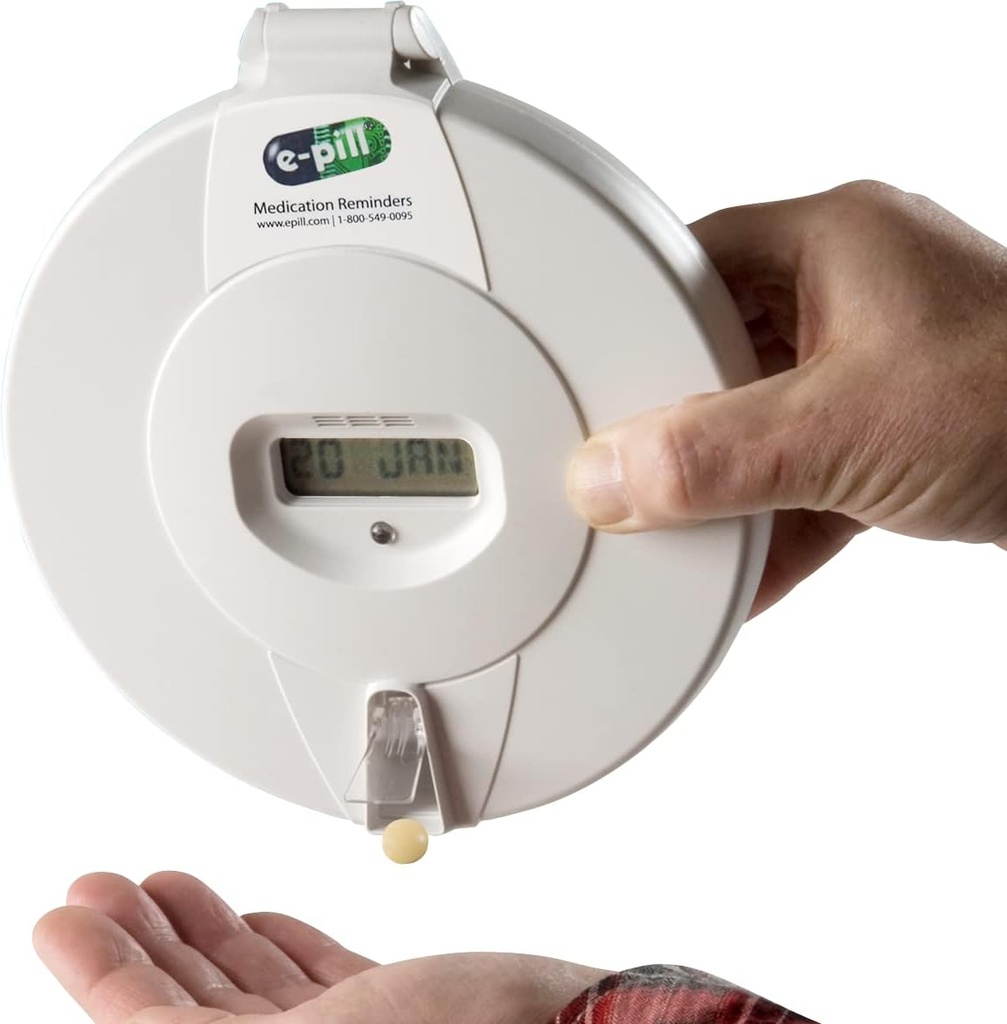 e- Pill MedTime Pro - Avanceret låst automatisk pille dispenser - Hvid låg