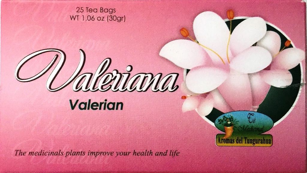 Valeriana Té. 25 Tea Tasker. Valerian Tea. 2-PAKNING (50 Tea poser i alt) (50 Bolsas)