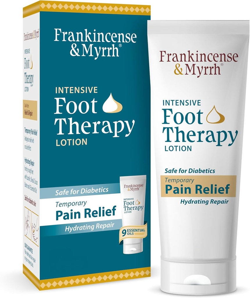 Frankincense og Myrra Foot Pain Relief Cream - Intensive Foot Therapy- Lotion - Diabetic Nerve Pain Relief Cream 124; Restless Leg Syndrome - 124; Frankincense Essential Oil, 3 Ounce (1- Pack)