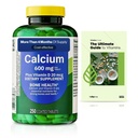 Spring Valley Calcium Plus D-vitamin tabletter Kosttilskud, Knoglehygiejne, VIT D 20 mcg, 600 mg, 250 mg, 250 greve + eksklusiv VitaMax Vitamin Guide (2 genstande)