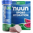 Nuun Sport Electrolyte Tablets with Magnesium, Calcium, Kalium, Chlorid & Natrium, Gluten Free & Vegan, Watermelon, 8 Pack (80 Servere i alt)