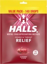 Halls Relief Cherry Hough Drops, Value Pack, 140 Drops