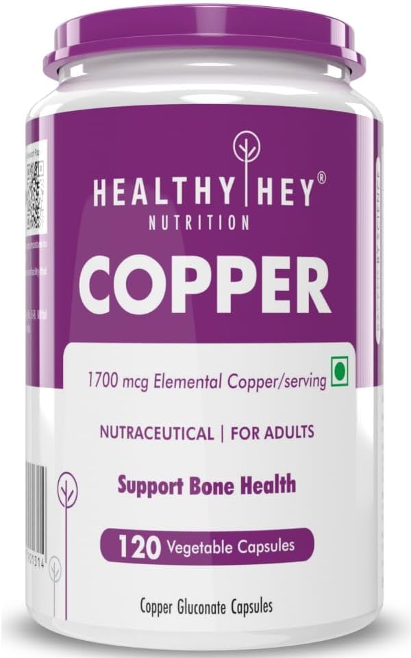 Chelated Kobber Gluconate - Meget biotilgængelig Form - Non-GMO, Gluten Free -120 Veg. Kapsler