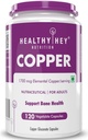 Chelated Kobber Gluconate - Meget biotilgængelig Form - Non-GMO, Gluten Free -120 Veg. Kapsler
