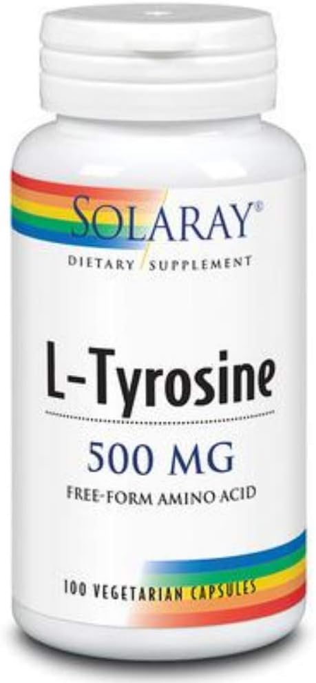 SOLARAY L- Tyrosine Supplement, 500 mg 2 gange daglig