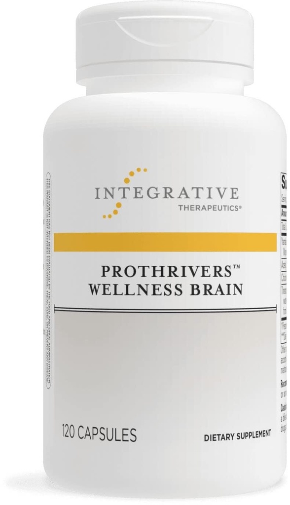 Integrativ terapi ProThflods Wellness Brain - Brain Health Support for Voksen * - Inkluderer Lions Mane Mushroom - Vegan, Gluten- Free & Dairy- Free - 120 Kapsler (60 Servere)